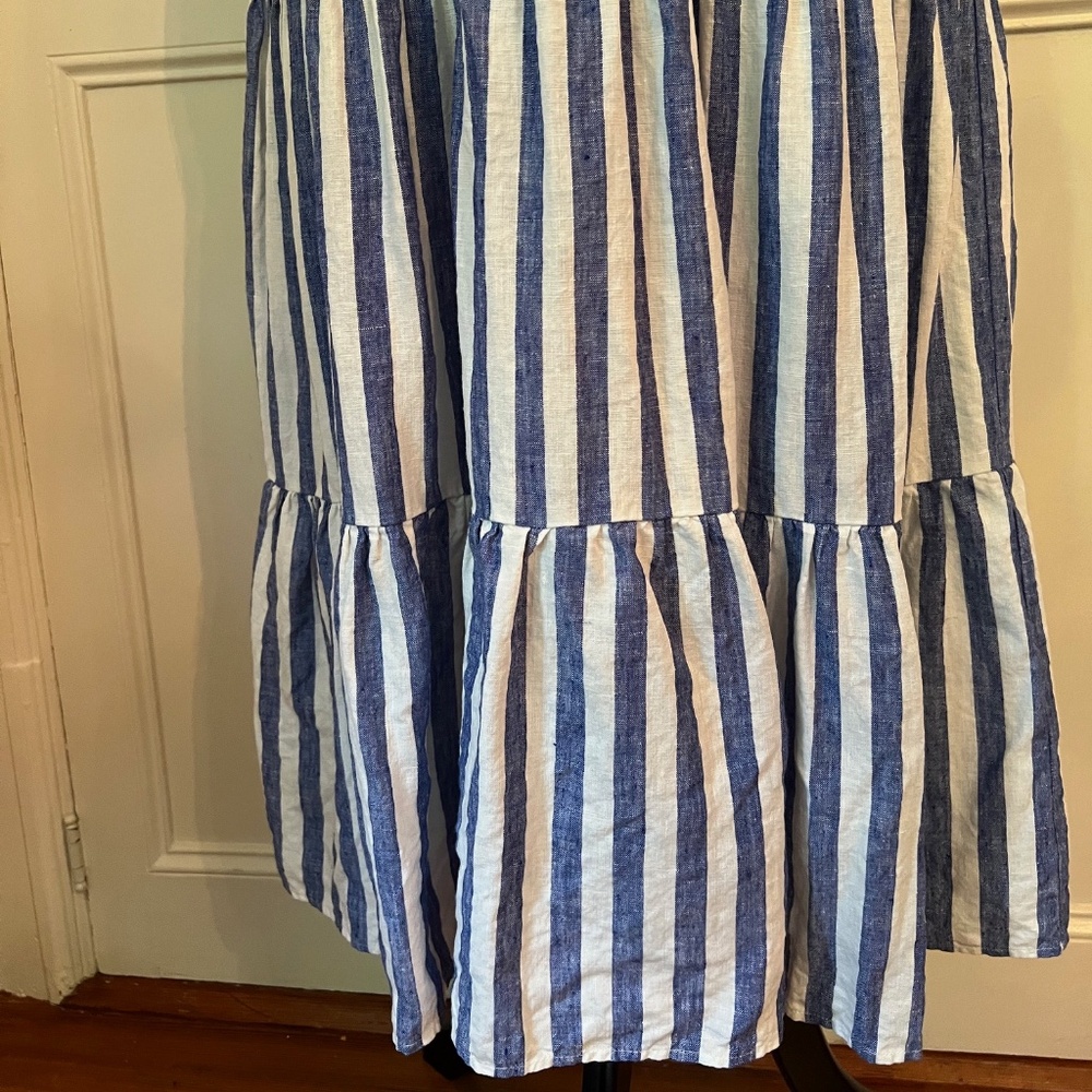 Blue and White Striped Maxi Dress - Picture 6 of 14